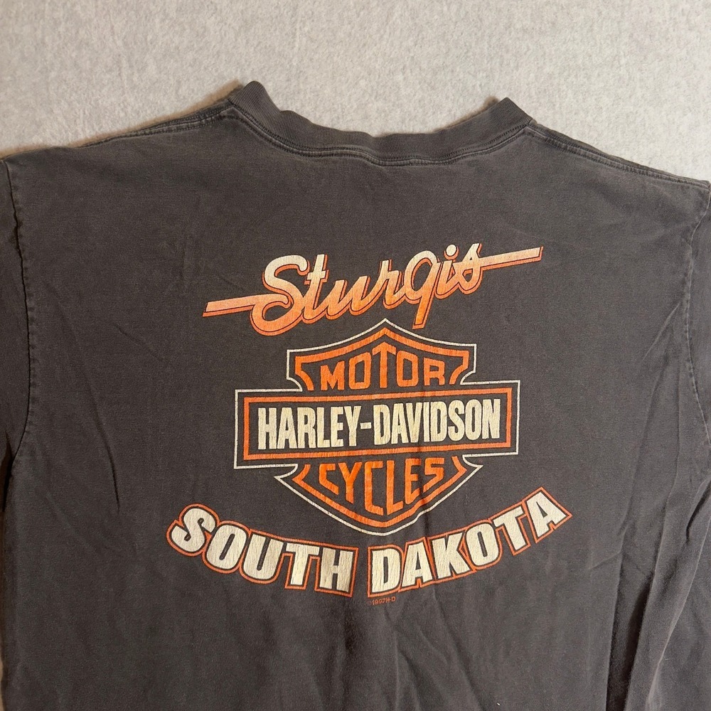 Vintage 1998 Harley Davidson Sturgis Black Hills Pocket T Shirt XL Black